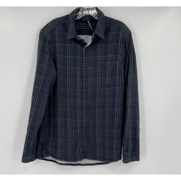 Velvet Graham Spencer Men's Blue Flannel Plaid Button Front Shirt Sz S - Picture 1 of 6